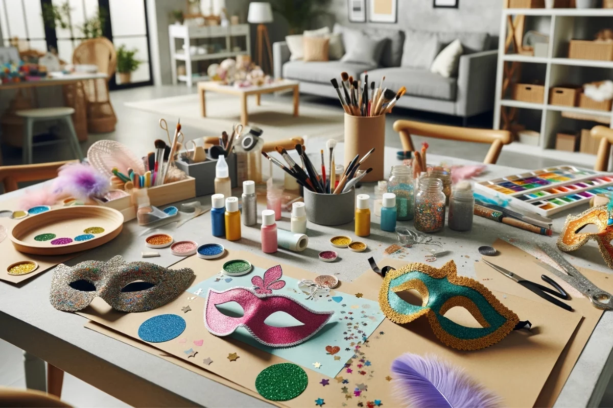 Confecção de Máscaras de Carnaval com Papel e Glitter