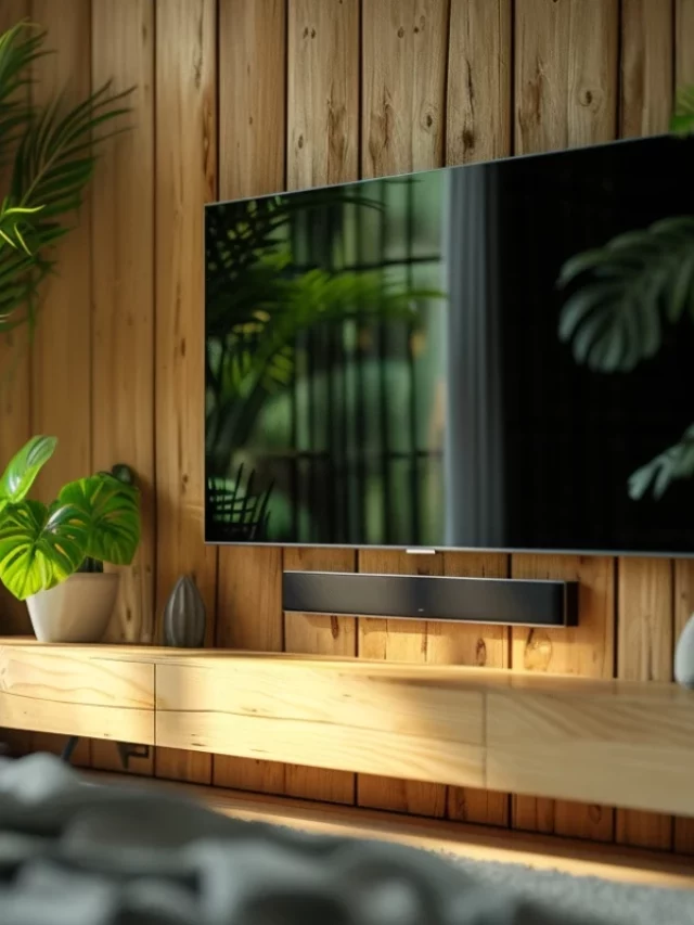 Painel de TV com Zamioculca a Combinação Chique para Salas Modernas