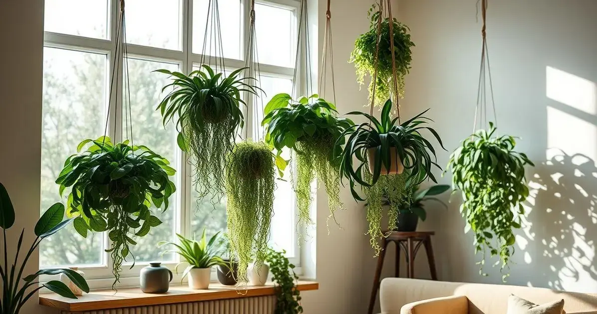 Transforme Ambientes com Plantas Penduradas e Iluminação Natural