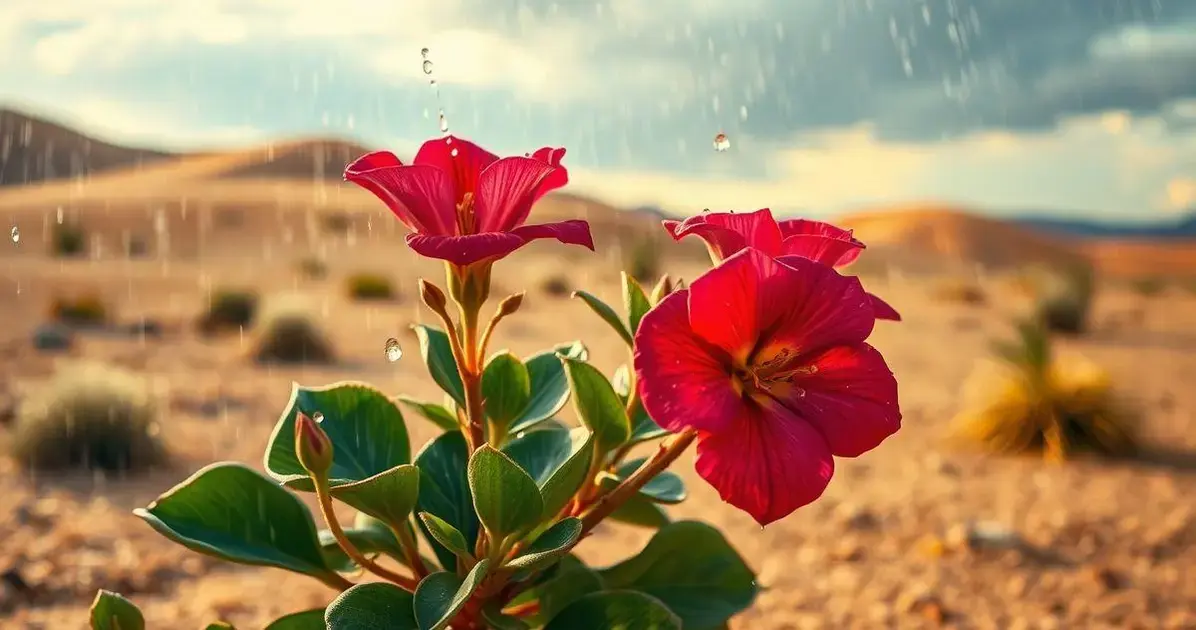 Como a água afeta a rosa do deserto?