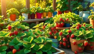 Como montar um jardim de morangos em casa