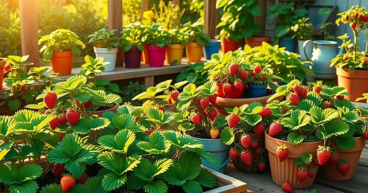 Como montar um jardim de morangos em casa