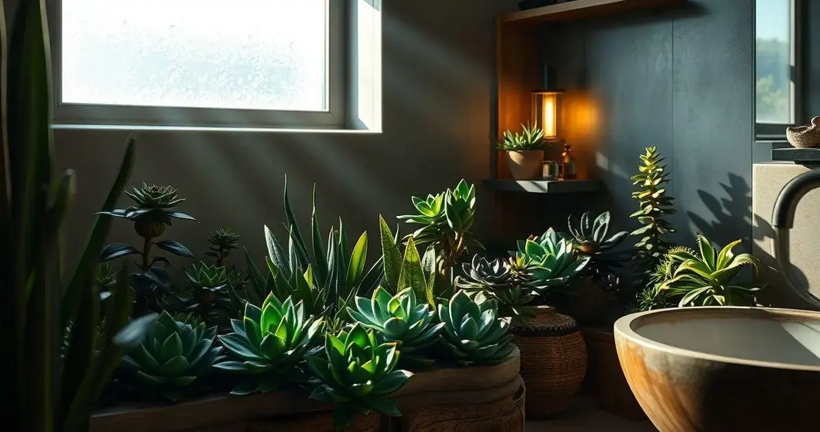 Decoração com suculentas em ambientes úmidos