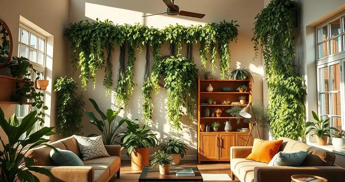 Plantas trepadeiras perfeitas para sala de estar