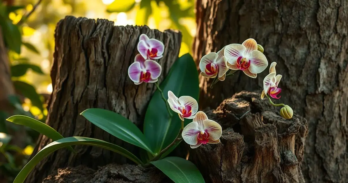 Preparação do tronco para as orquídeas