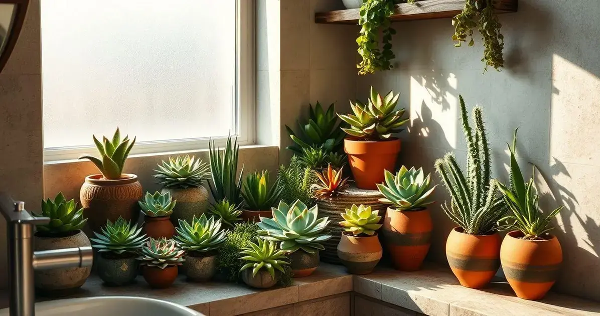 Suculentas para banheiro com pouca luz