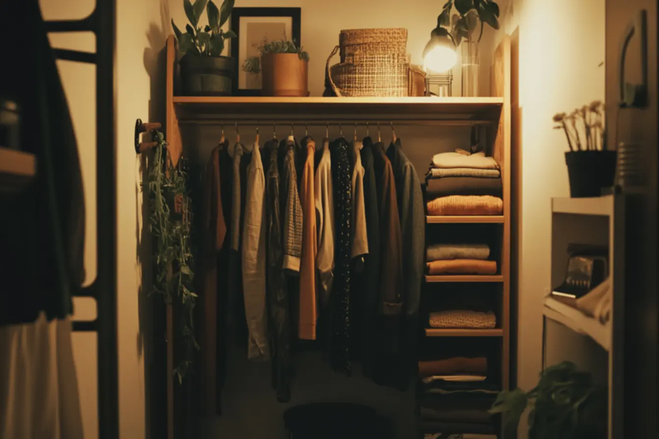 Armário planejado com organização e estilo