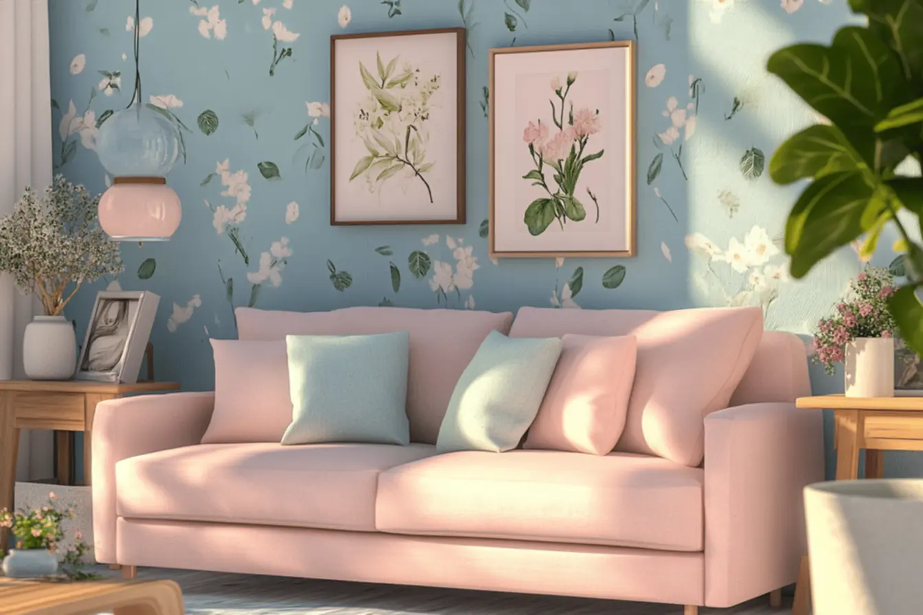 Papel de parede em tons pastel