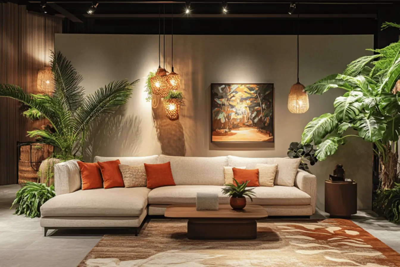 Ambiente com cores vibrantes e detalhes decorativos