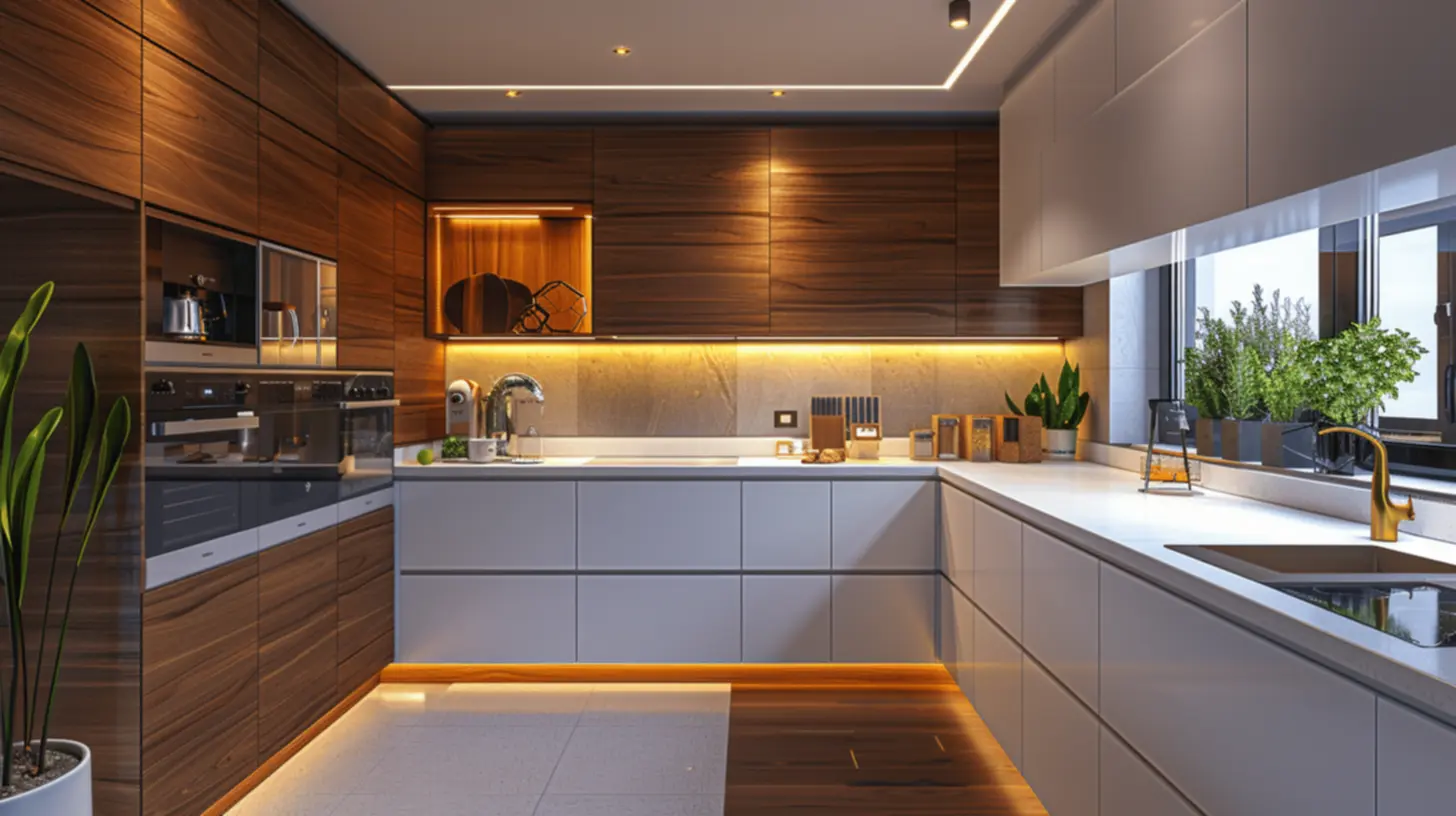 Armário de cozinha moderno em estilo minimalista