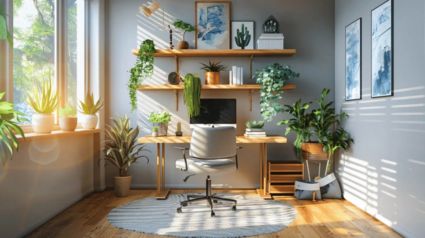 Iluminação moderna em home office