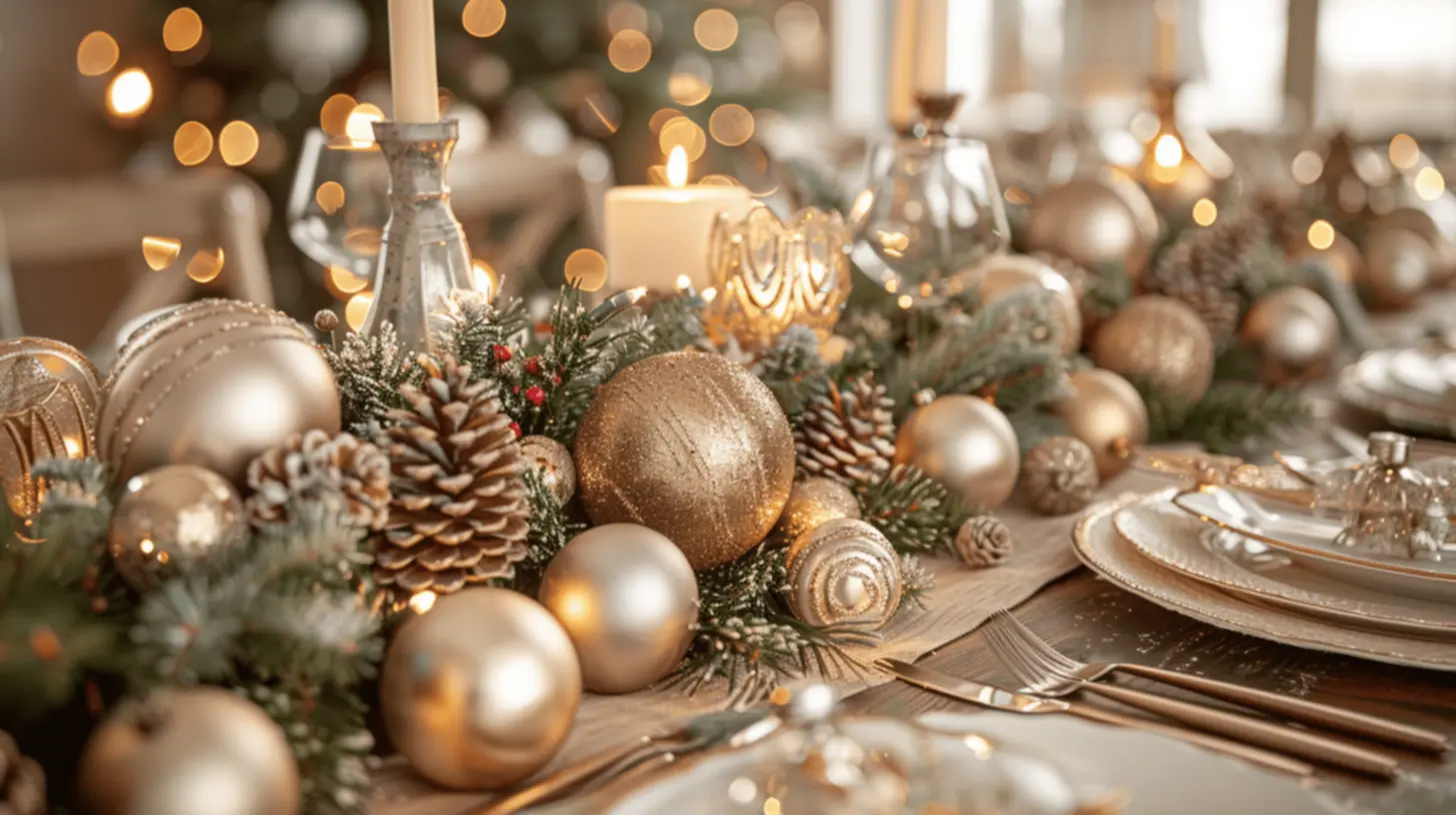 Decoração de Natal com cores metalizadas