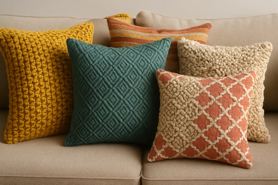 combinacao almofadas texturas cores 2 Almofadas: o truque mais barato para mudar a cara do seu sofá hoje